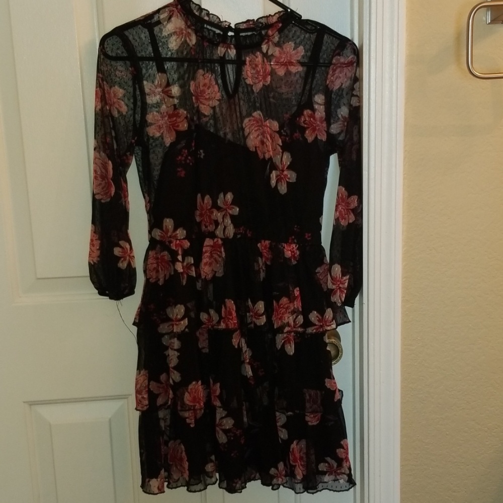 Floral mesh print dress.
